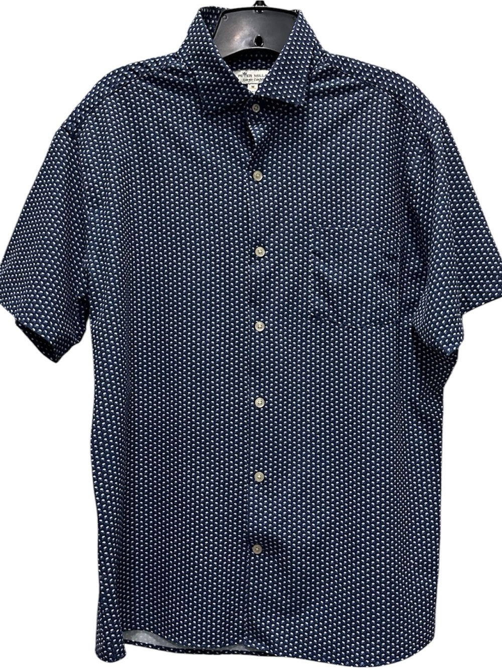 Peter Millar Summer Comfort Navy Blue Performance Button-Up Shirt Men’s Medium